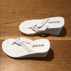 White platform sandals